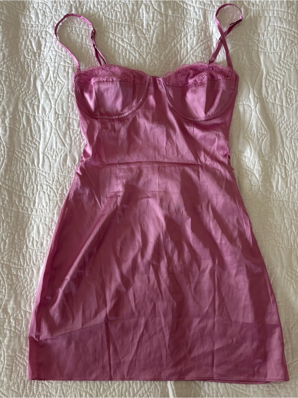Beginning Boutique Pink Satin Mini Dress - Picture 2 of 4